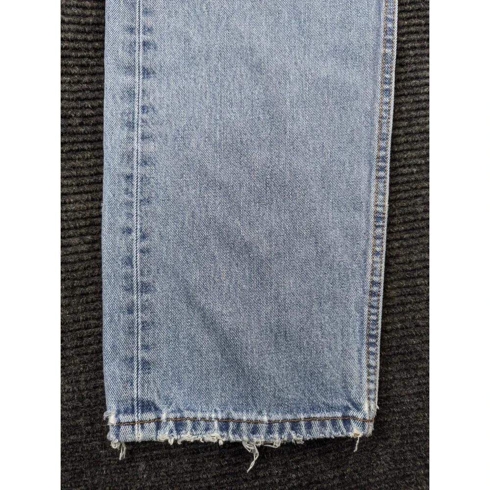 Levi's 505 Regular Fit Jeans Mens 38 Blue Denim Logo Straight Leg Mid Rise